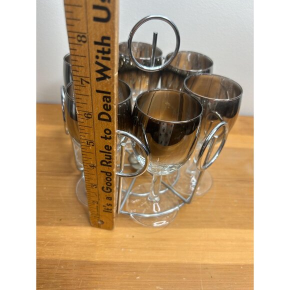 Dororthy Thorpe Drinking dessert wine Glasses with Caddy silver - 6 Glasses - Picture 3 of 7